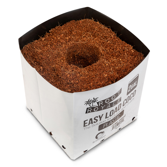 Root Royale Easy Load Coco Plastic Grow Bags 2 Gallon