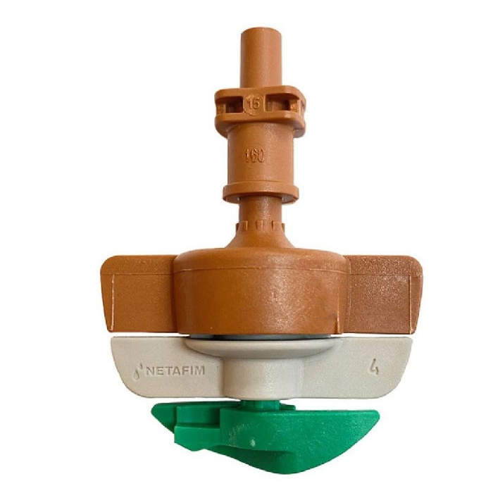Netafim SpinNet Sprinkler Head with Check Valve; Brown Mist; Brown Body; Green Spinner 23.4GPH (25pcs/Bag)