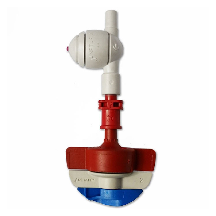 Netafim SpinNet Sprinkler Head with Check Valve; Red Mist; Red Body; Blue Spinner 18.4GPH (25pcs/Bag)