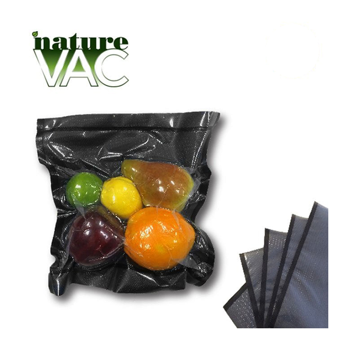 NatureVAC 11x24 Precut Vacuum Seal Bags Black/Clear (50-pack)