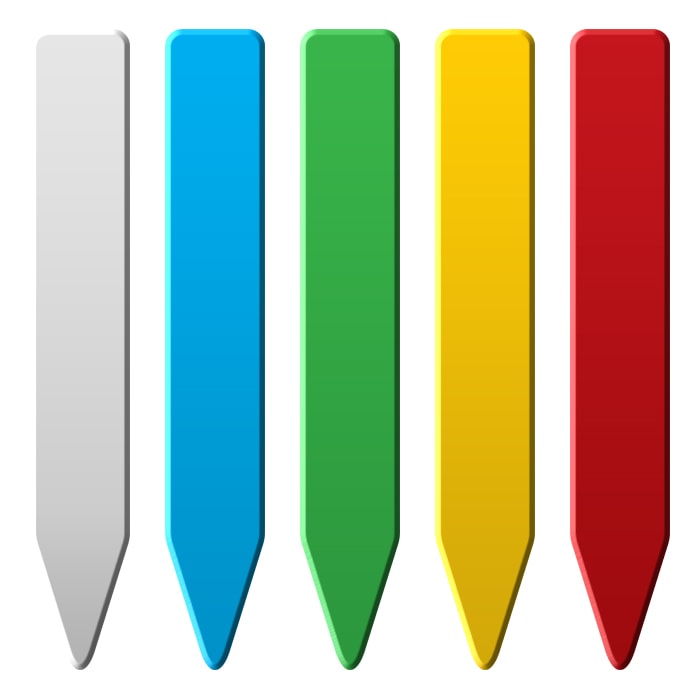 Grow1 Plant Stake Labels White; Blue; Green; Yellow; Red (1000 pieces)