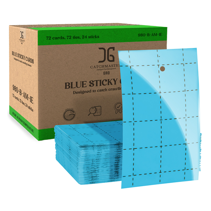 Catchmaster 3in x 5in Double-Sided Blue Sticky Card Pest Monitors (72pcs/Pack)
