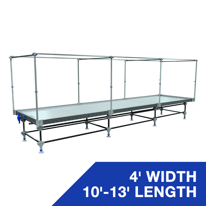 Wachsen 4' Rolling Bench 10'-13' Length With Complete Trellis Setup
