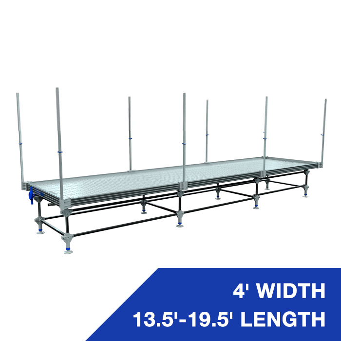 Wachsen 4' Rolling Bench 13.5'-19.5' Length With Vertical Trellis