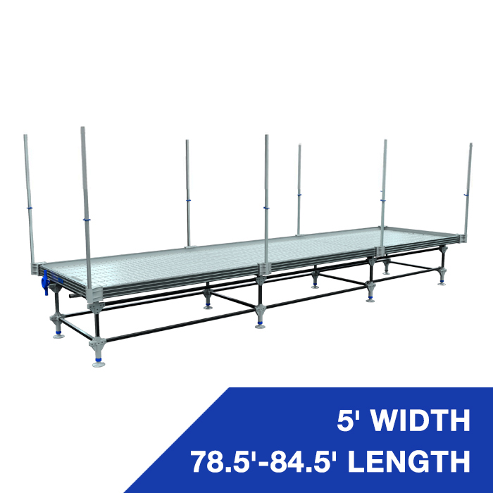 Wachsen 5' Rolling Bench 78.5'-84.5' Length with Vertical Trellis Support