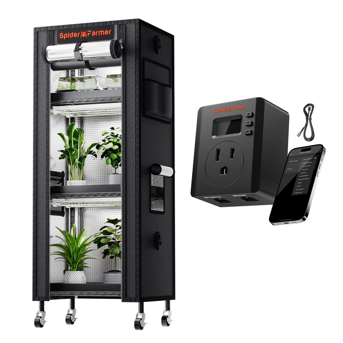 4-tier plant stand, 54W LED (6 bars)