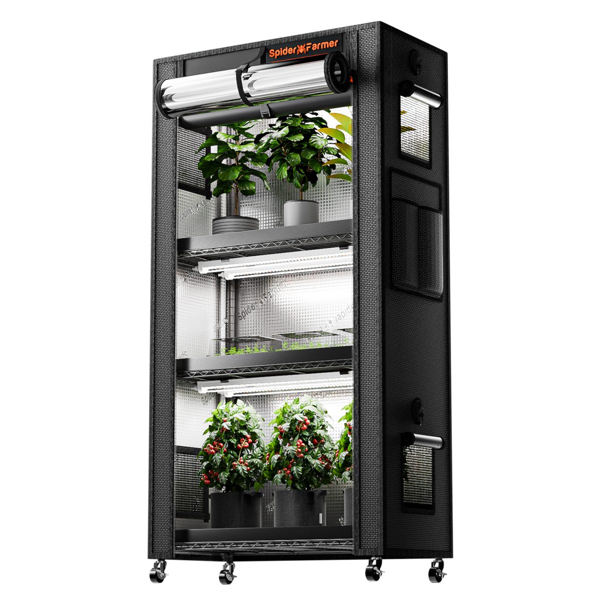 4-tier plant stand, 108W LED (6 bars)