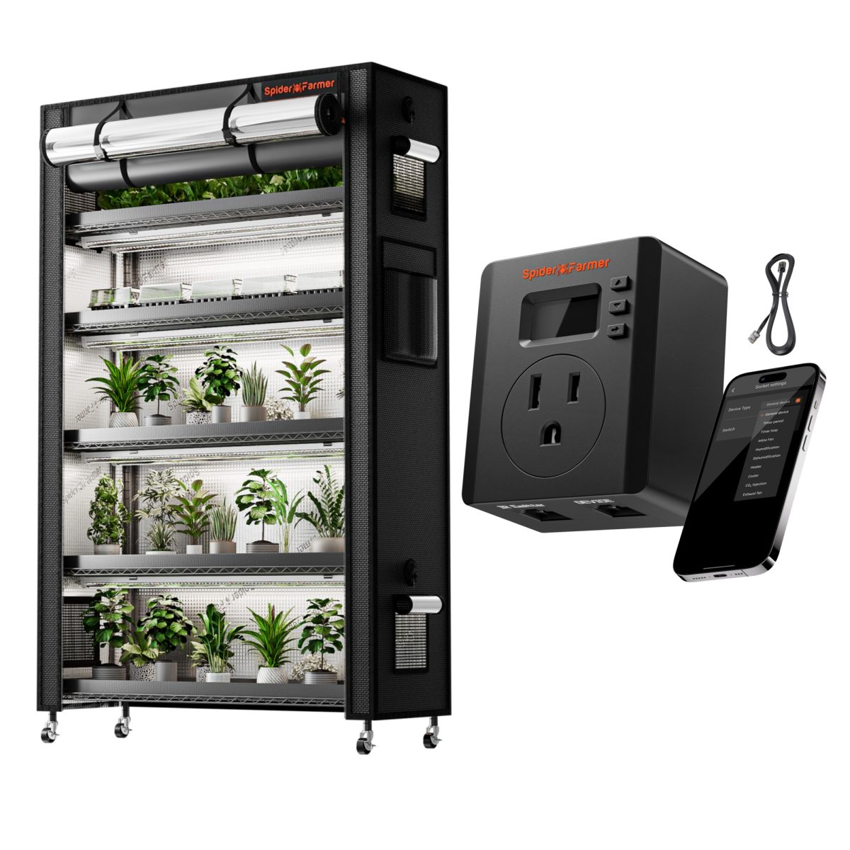 6-tier plant stand, 220W LED (10 bars)