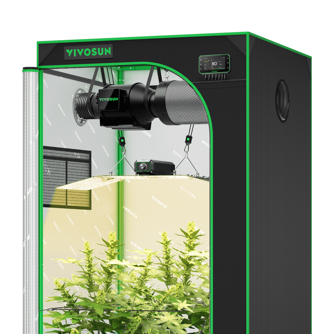 Smart Grow Tent Kit, 3 × 3ft 3-Plant System, WiFi-Integrated Automatic Grow System with Full Spectrum LED Grow Light, Efficient Ventilation System with GrowHub E42A+ Controller