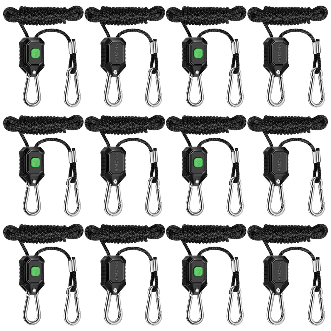 LED Grow Light Adjustable Hanger 1/8 Inch, 150 lbs/pair Weight Capacity, 6 Pair