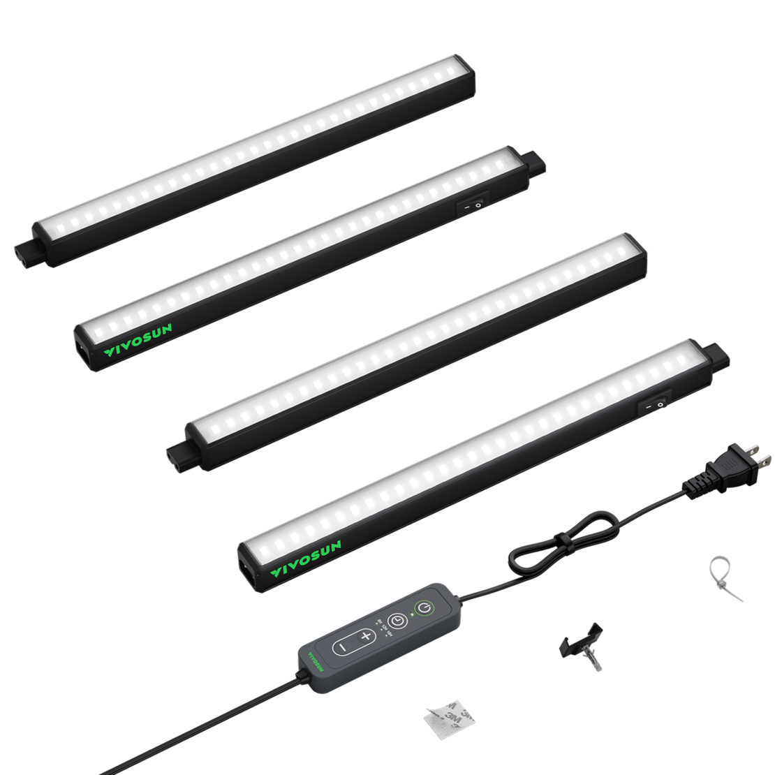 T5 Grow Lights for Indoor Plants, 5000K Full Spectrum 28W (4 x 7W), 1FT LED Plant Light Strip with Timer & Dimming Controller for Seed Starting, 4-Pack