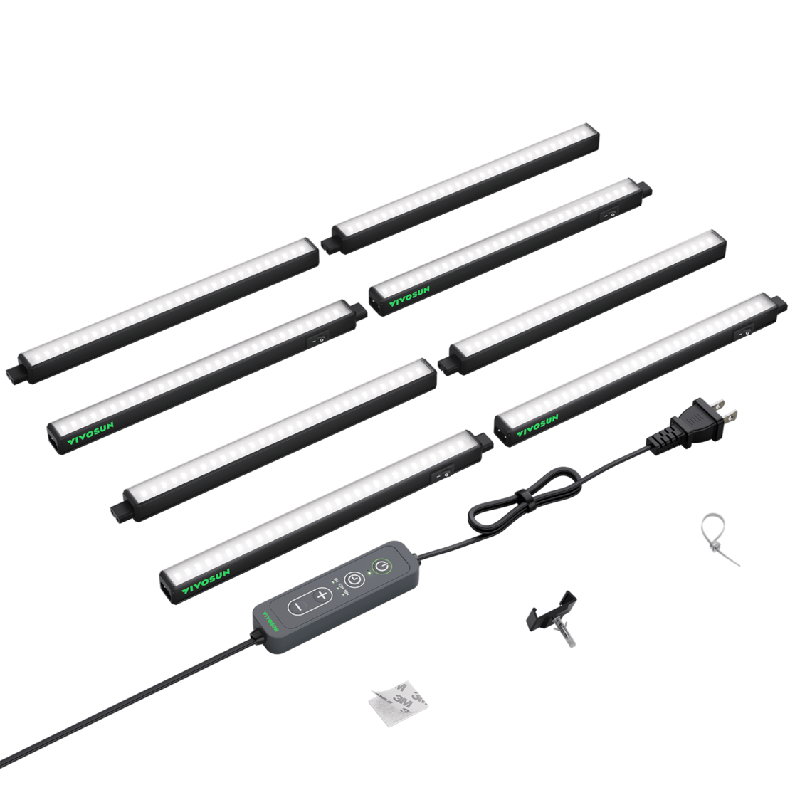T5 Grow Lights for Indoor Plants, 5000K Full Spectrum 56W (8 x 7W), 1FT LED Plant Light Strip with Timer & Dimming Controller for Seed Starting, 8-Pack