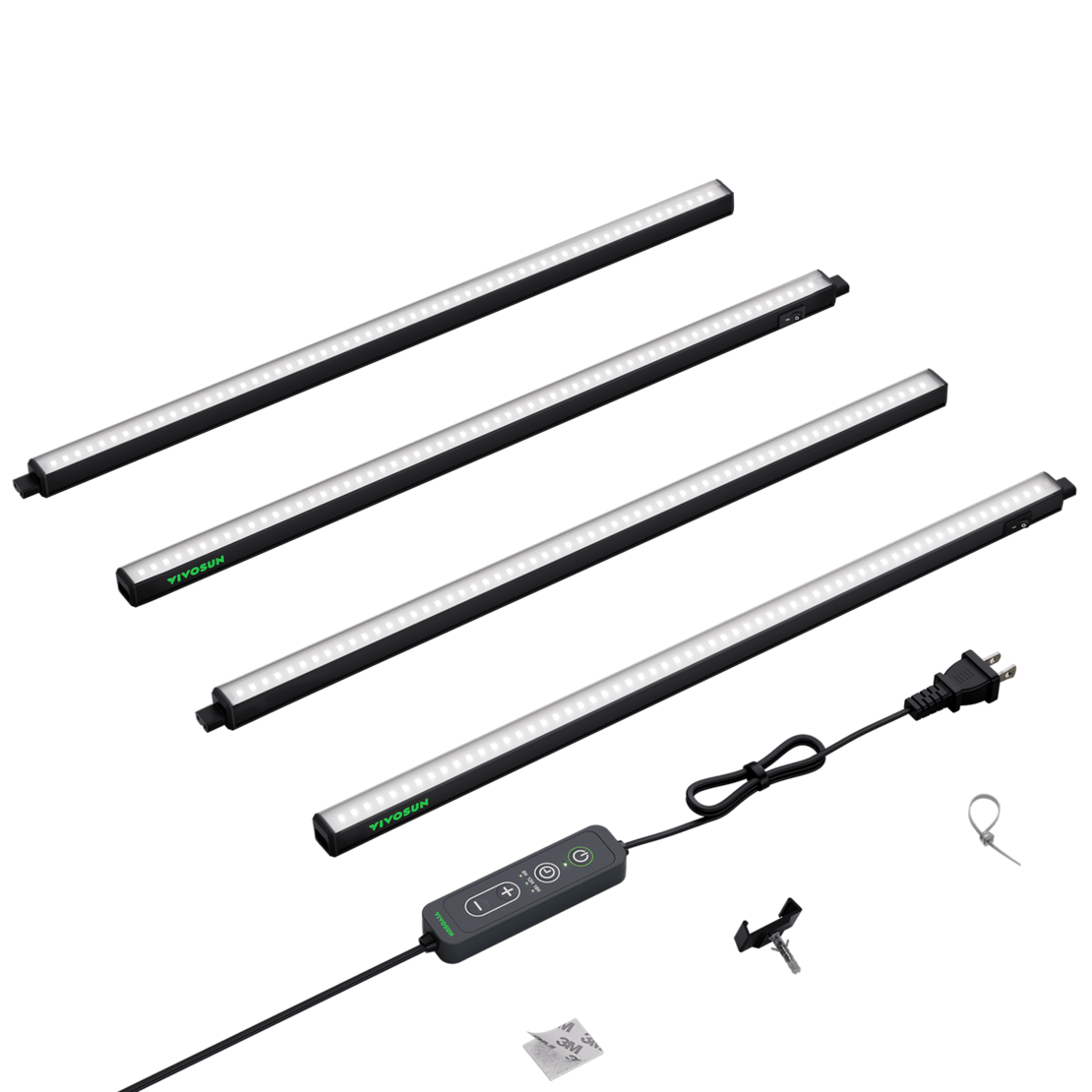 T5 Grow Lights for Indoor Plants, 5000K Full Spectrum 60W (4 x 15W), 2FT LED Plant Light Strip with Timer & Dimming Controller for Seed Starting, 4-Pack
