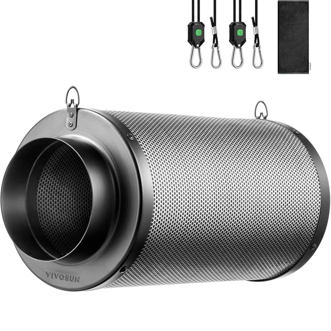 8-Inch Air Carbon Filter for Odor Control, Black