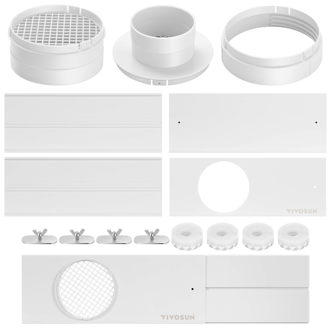 Window Duct Kit, Portable AC Window Seal Kit, Fit with 4”/6” Ducting & 5.9” Hose