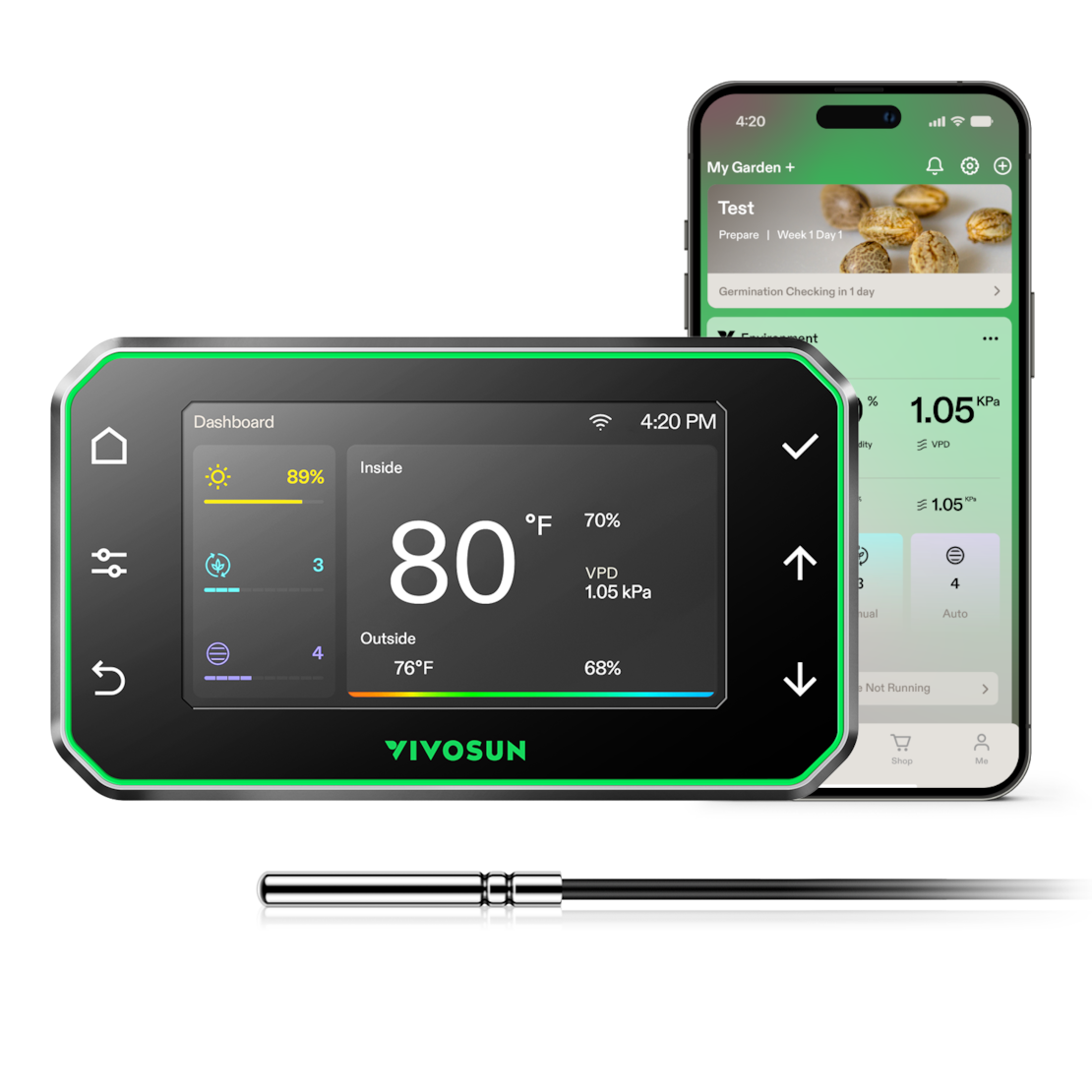 GrowHub Controller E42A+ for Grow Tent, Smart Environmental WiFi-Controller with Temperature, Humidity, VPD, Timer, Cycle, Schedule Controls, Cooling