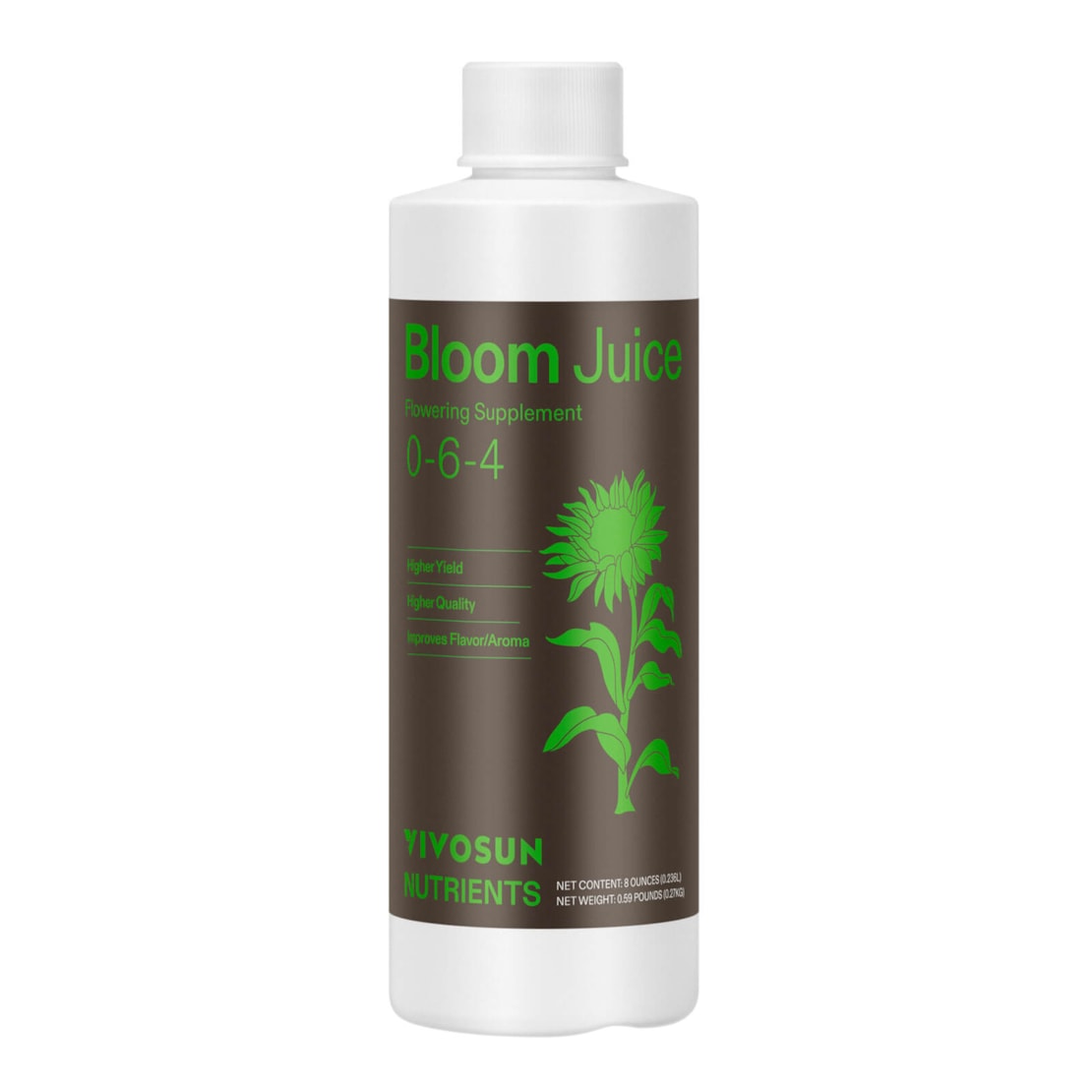 Bloom Juice (0-6-4), Flowering Supplement Liquid Fertilizer for Flowering Stage, 8 Ounces