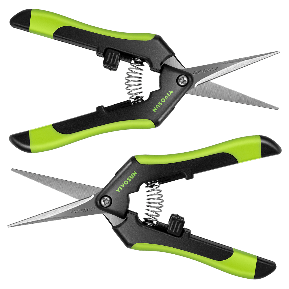 Gardening Hand Pruner Pruning Shear with Straight Stainless Steel Blades, Black-and-Green