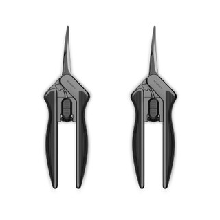 Ergonomic Pruning Shear 6.6”, Stainless Steel Curved-Blades 2-Pack