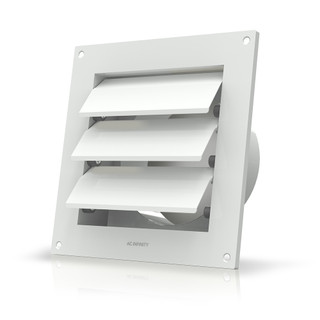 Wall Mount Duct Shutter 6" White Steel